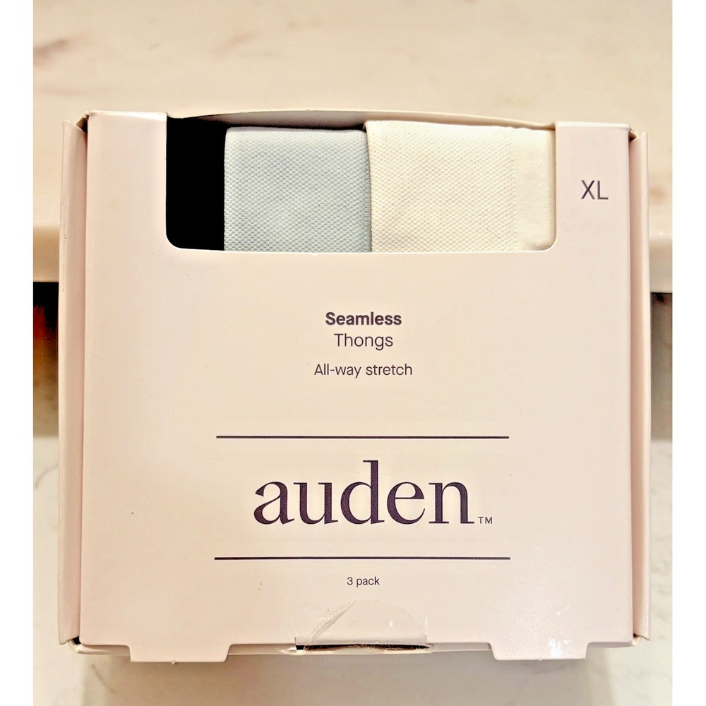 Auden Seamless Thong Panties - Multicolor Nylon/Spandex - 3 Pack - Sz XL (16)